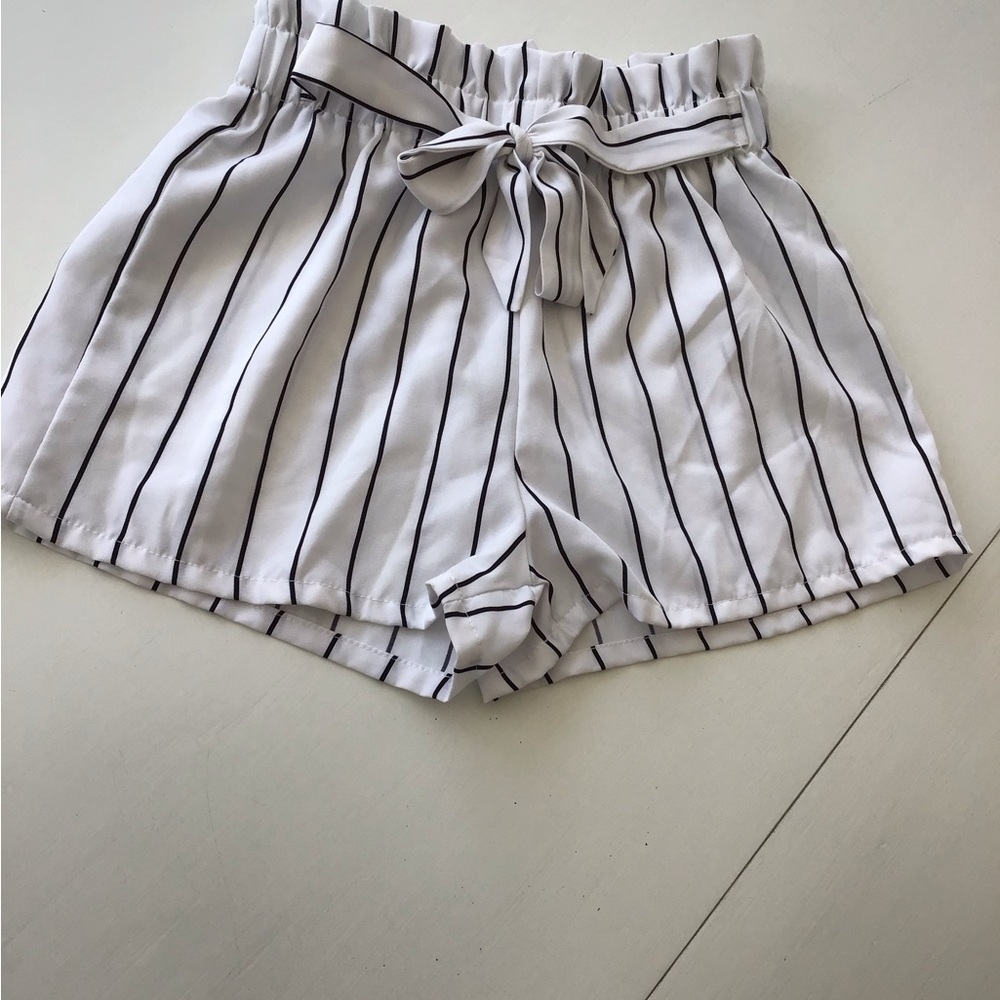 Striped White and black girls shorts